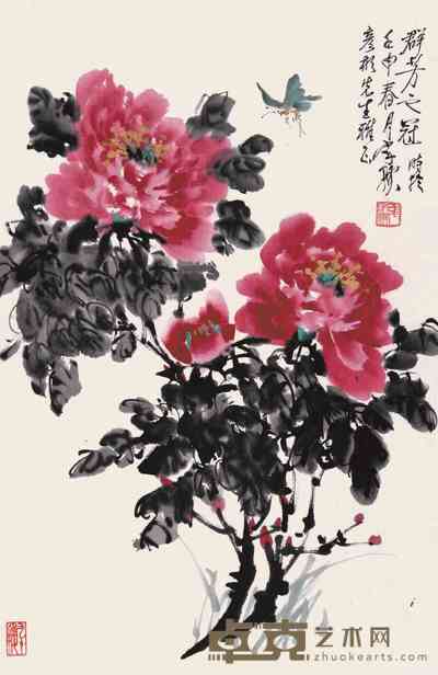 张家骐 富贵图 立轴 69×45cm